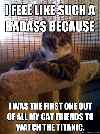I feel like such a badass because I was the first one out of all my cat friends to watch the titanic. e  The Most Interesting Cat in the World