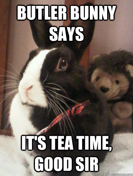 Butler Bunny Says It's Tea time, good sir - Butler Bunny Says It's Tea time, good sir  Butler Bunny