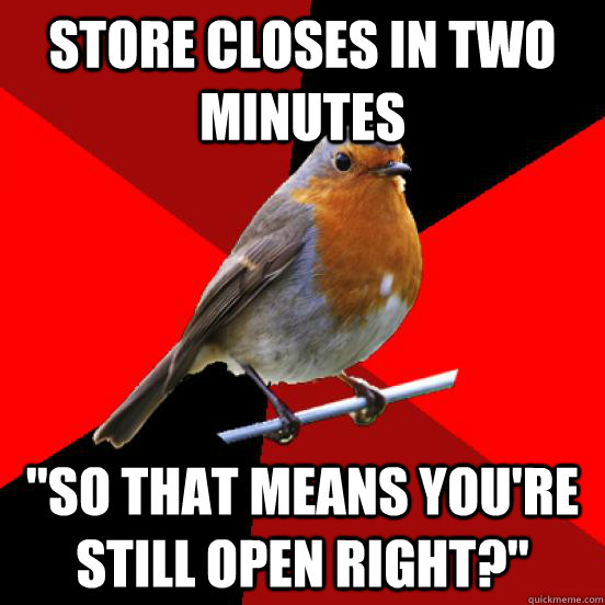 store closes in two minutes 