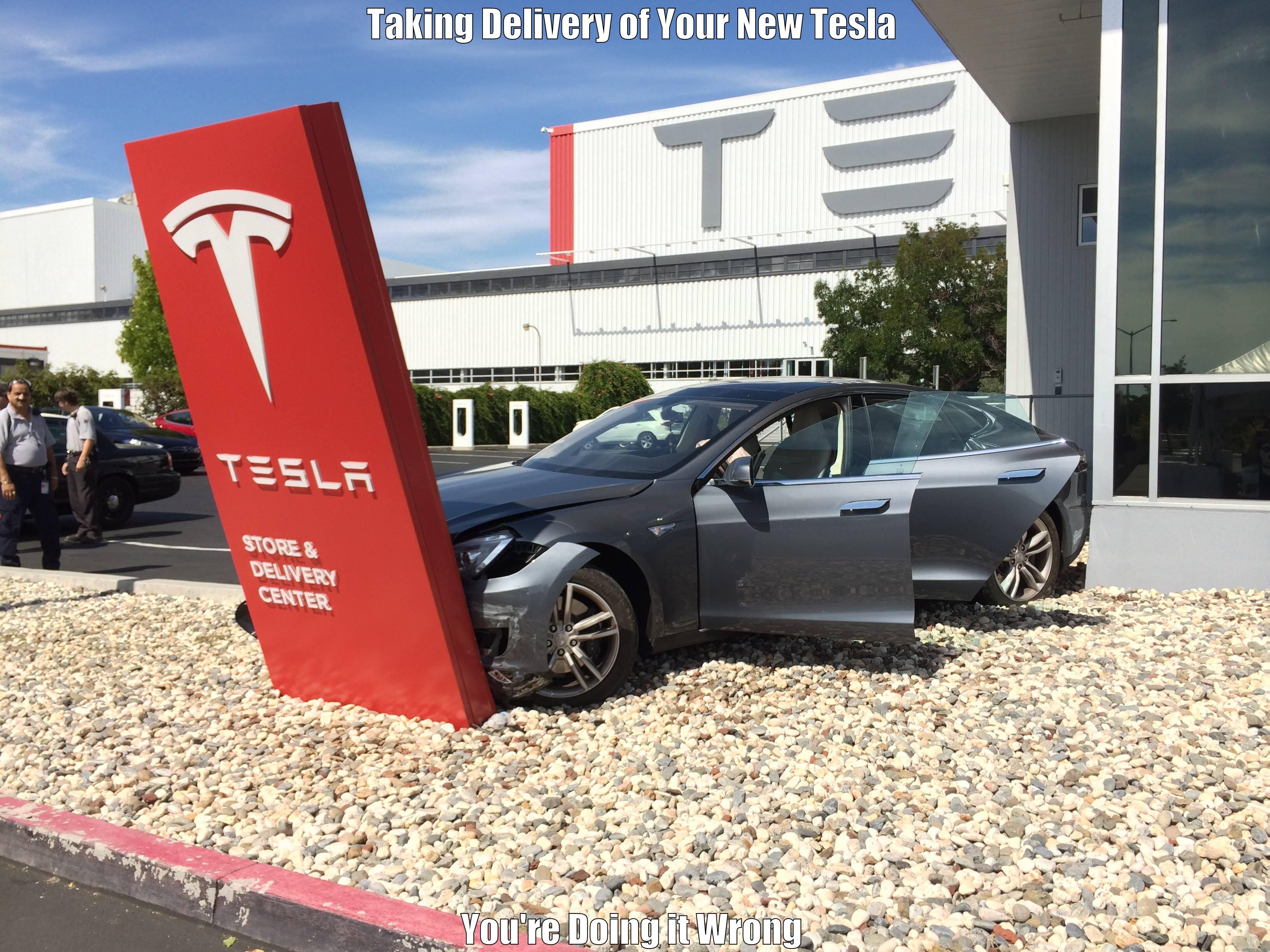 Tesla crash - TAKING DELIVERY OF YOUR NEW TESLA YOU'RE DOING IT WRONG Misc