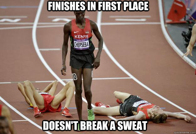 Finishes in first place Doesn't break a sweat - Finishes in first place Doesn't break a sweat  kenyan runner