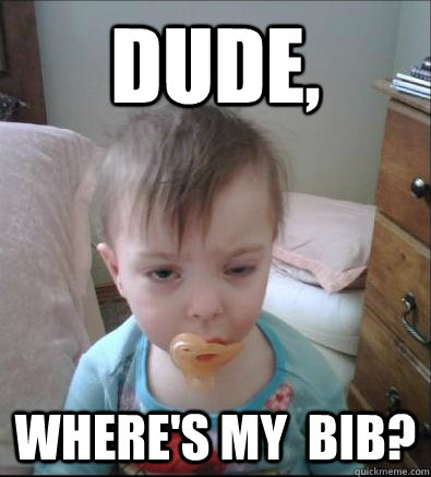 Dude, Where's my  bib?  Party Toddler