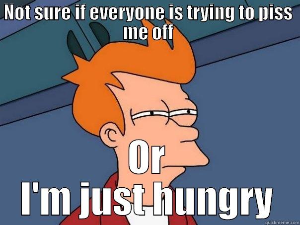 NOT SURE IF EVERYONE IS TRYING TO PISS ME OFF OR I'M JUST HUNGRY Futurama Fry