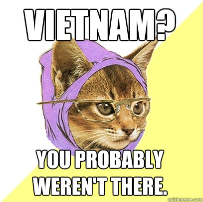 vietnam? you probably weren't there.  Hipster Kitty