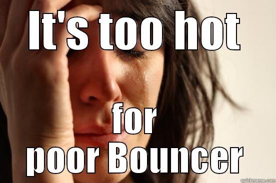 IT'S TOO HOT FOR POOR BOUNCER First World Problems