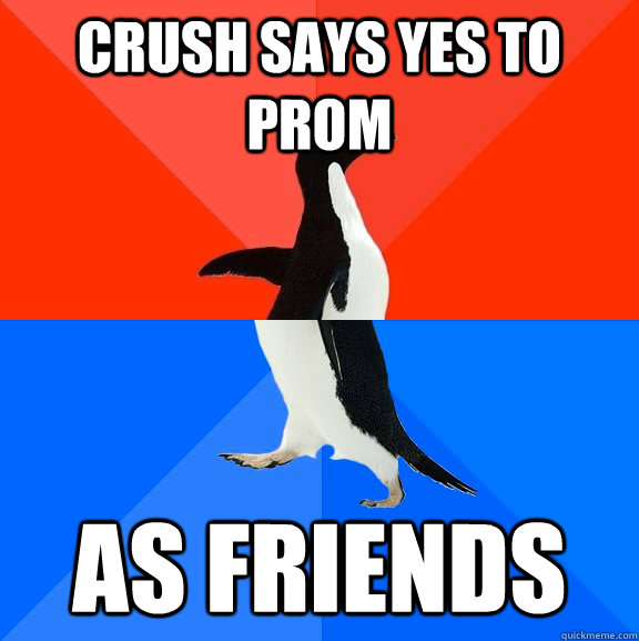 Crush says yes to Prom As Friends  Socially Awesome Awkward Penguin