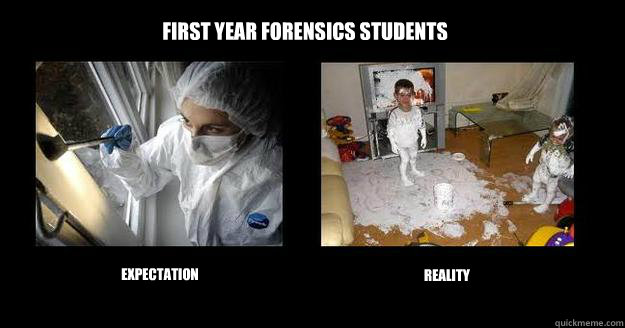 FIRST YEAR FORENSICS STUDENTS  EXPECTATION REALITY  First year forensics