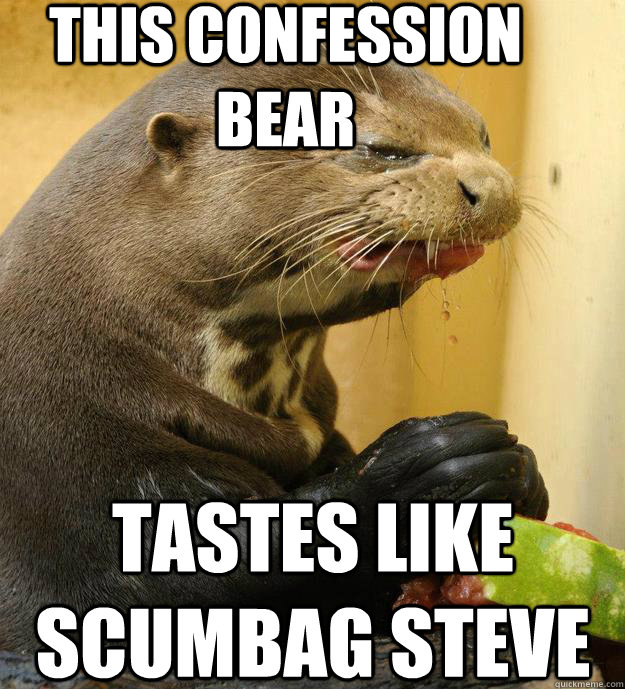 this confession bear tastes like scumbag steve  
