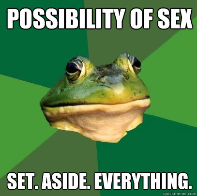 Possibility of Sex Set. Aside. Everything.  Foul Bachelor Frog