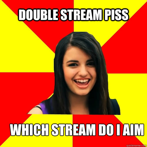Double stream piss which stream do i aim  