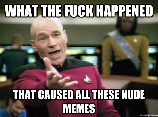 What the fuck happened that caused all these nude memes  Annoyed Picard HD