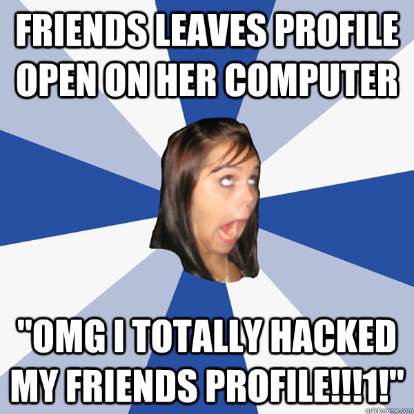 friends leaves profile open on her computer 