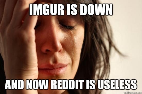 Imgur is down And now reddit is useless - Imgur is down And now reddit is useless  First World Problems