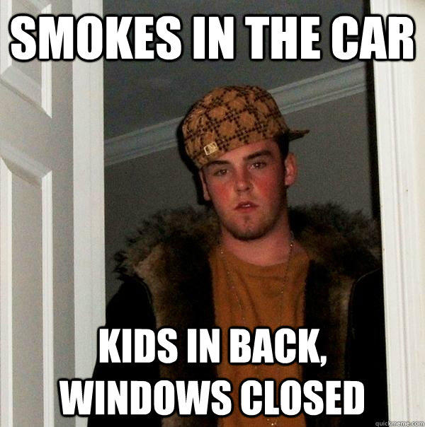 Smokes in the car Kids in back, windows closed - Smokes in the car Kids in back, windows closed  Scumbag Steve