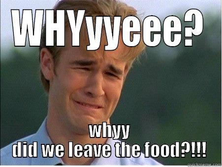 WHYYYEEE? WHYY DID WE LEAVE THE FOOD?!!! 1990s Problems