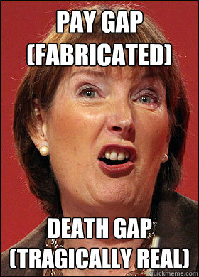 Pay Gap
(fabricated) Death Gap
(tragically real)  Female Supremacist Hack