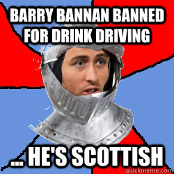 barry bannan banned for drink driving ... he's scottish  