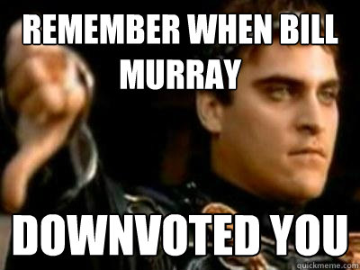 Remember when bill murray downvoted you  Downvoting Roman