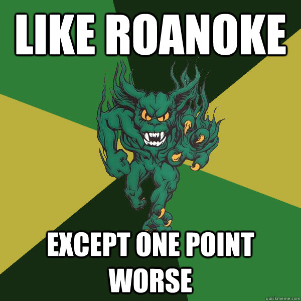 Like Roanoke Except one point worse  Green Terror