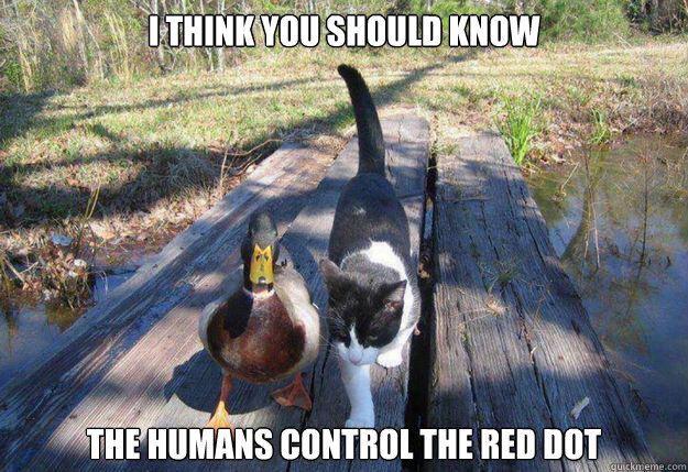 i think you should know the humans control the red dot - i think you should know the humans control the red dot  Boat advice