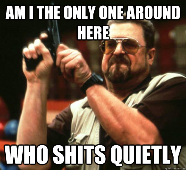 AM I THE ONLY ONE AROUND HERE who shits quietly  Am I the only one around here1