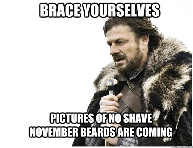 Brace yourselves pictures of no shave november beards are coming  Imminent Ned