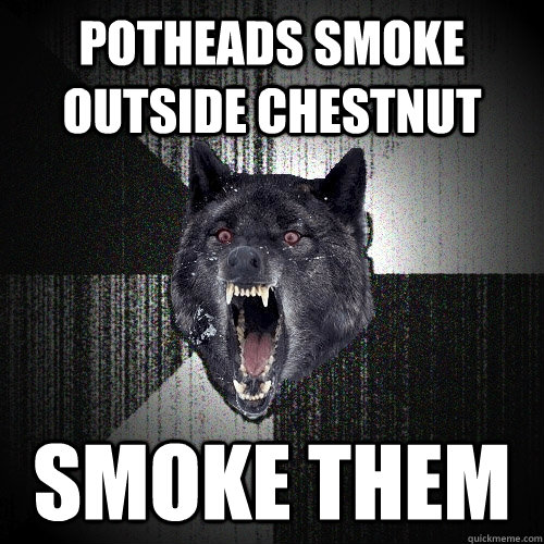 Potheads smoke outside Chestnut Smoke them  Insanity Wolf
