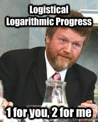 Logistical Logarithmic Progress 1 for you, 2 for me  
