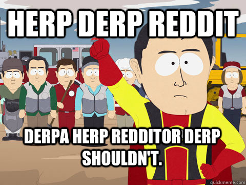 herp derp reddit derpa herp redditor derp shouldn't.  Captain Hindsight