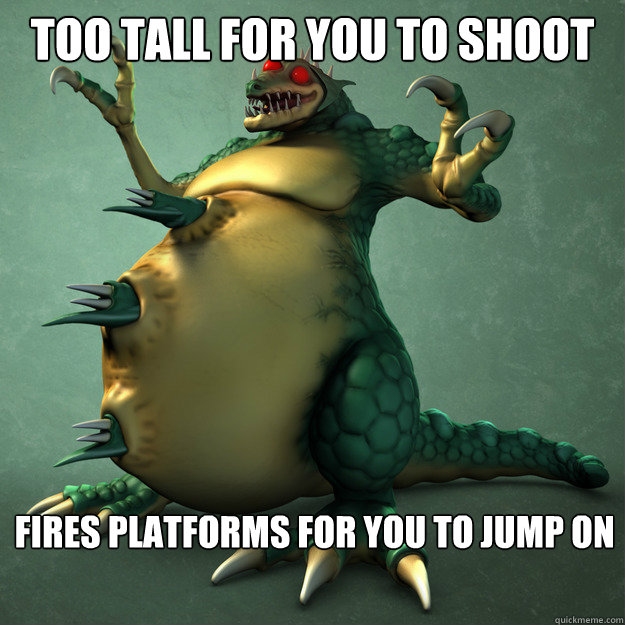 too tall for you to shoot fires platforms for you to jump on - too tall for you to shoot fires platforms for you to jump on  kraid
