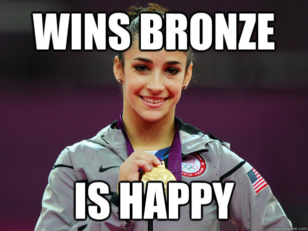 Wins Bronze is happy  
