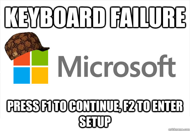 Keyboard Failure Press F1 to continue, F2 to enter setup  