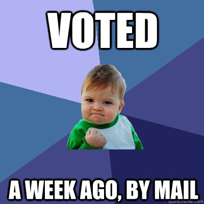 Voted A week ago, by mail  Success Kid