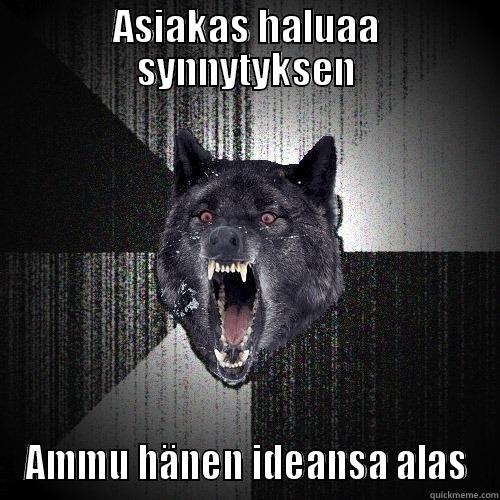ASIAKAS HALUAA SYNNYTYKSEN AMMU HÄNEN IDEANSA ALAS Insanity Wolf