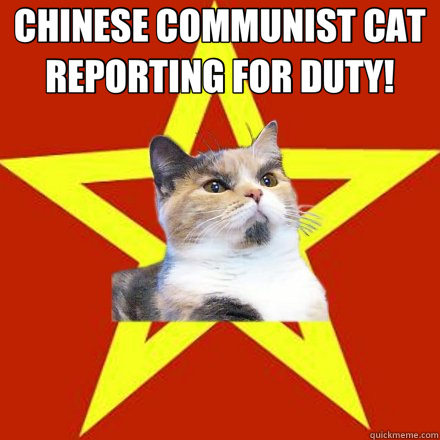 CHINESE COMMUNIST CAT REPORTING FOR DUTY!   Lenin Cat