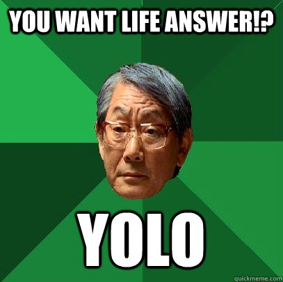 you want life answer!? YOLO   High Expectations Asian Father