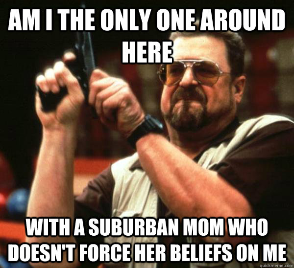 Am i the only one around here with a suburban mom who doesn't force her beliefs on me  Am I the only one backing France