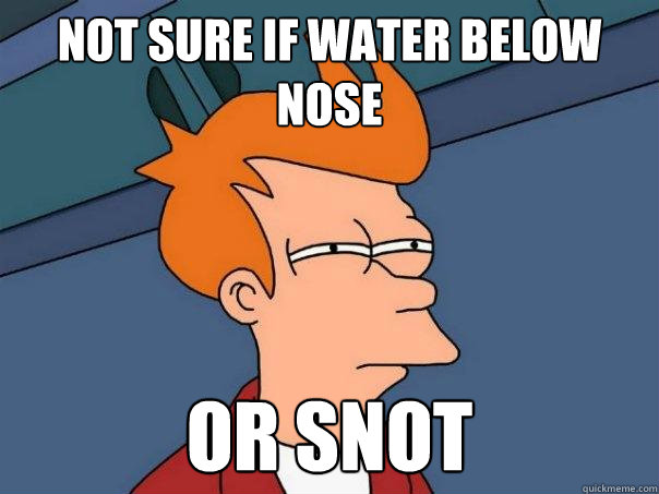Not sure if water below nose or snot  Futurama Fry