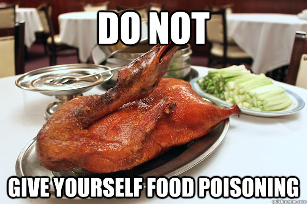 do not give yourself food poisoning - do not give yourself food poisoning  Final Advice Mallard