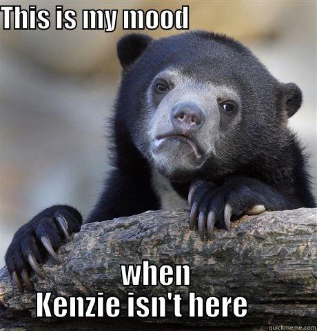 THIS IS MY MOOD                          WHEN KENZIE ISN'T HERE      Confession Bear
