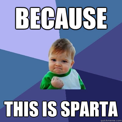 Because THIS IS SPARTA  Success Kid