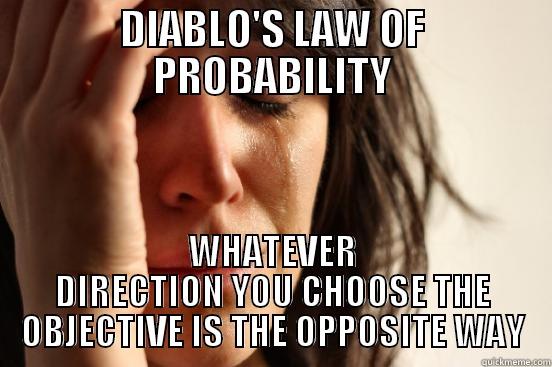 DIABLO'S LAW OF PROBABILITY WHATEVER DIRECTION YOU CHOOSE THE OBJECTIVE IS THE OPPOSITE WAY First World Problems