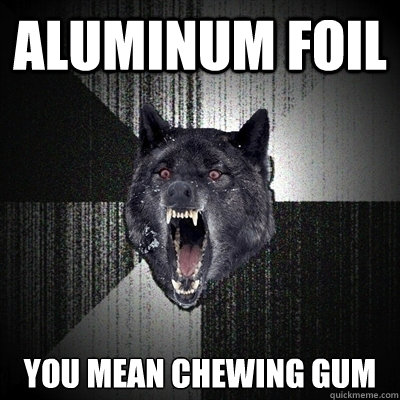 Aluminum foil you mean chewing gum  Bullets - Insanity wolf