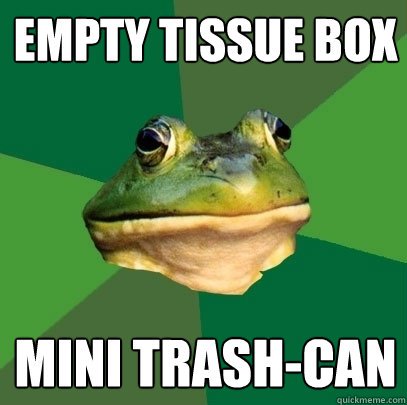 Empty Tissue Box Mini Trash-can  Foul Bachelor Frog
