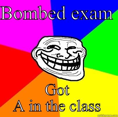 BOMBED EXAM  GOT A IN THE CLASS Troll Face
