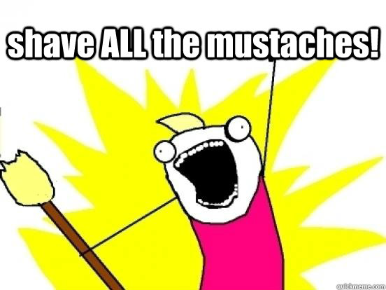 shave ALL the mustaches!   X All The Things