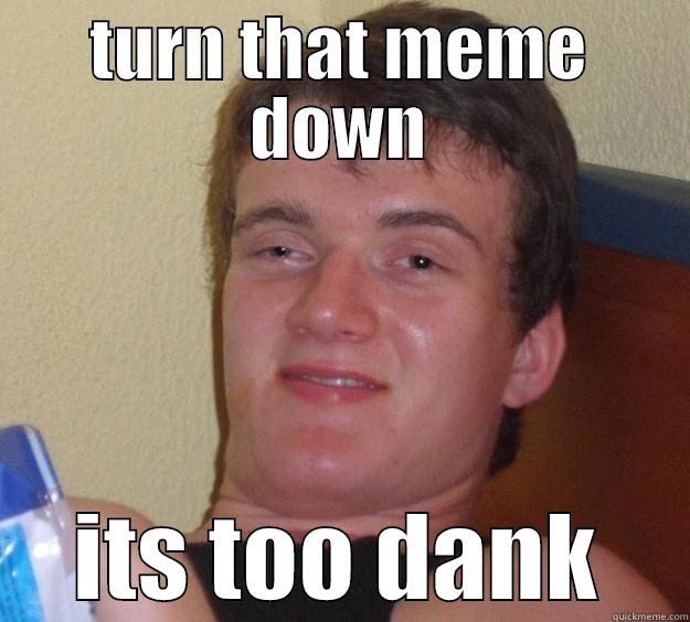TURN THAT MEME DOWN ITS TOO DANK 10 Guy
