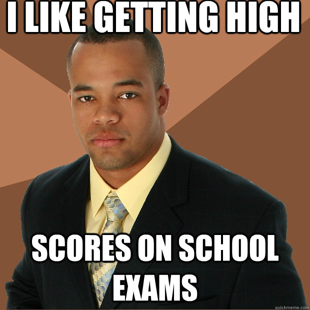 I like getting high scores on school exams - I like getting high scores on school exams  Successful Black Man