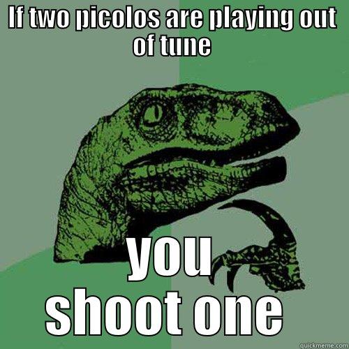 IF TWO PICOLOS ARE PLAYING OUT OF TUNE YOU SHOOT ONE  Philosoraptor