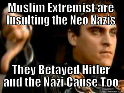 MUSLIM EXTREMIST ARE INSULTING THE NEO NAZIS THEY BETAYED HITLER AND THE NAZI CAUSE TOO Downvoting Roman